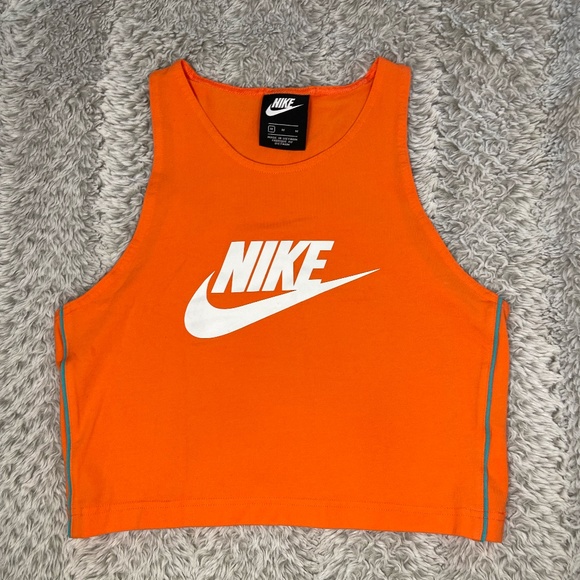 Nike Tops - Nike Heritage Neon Vintage Orange Crop Top NWOT